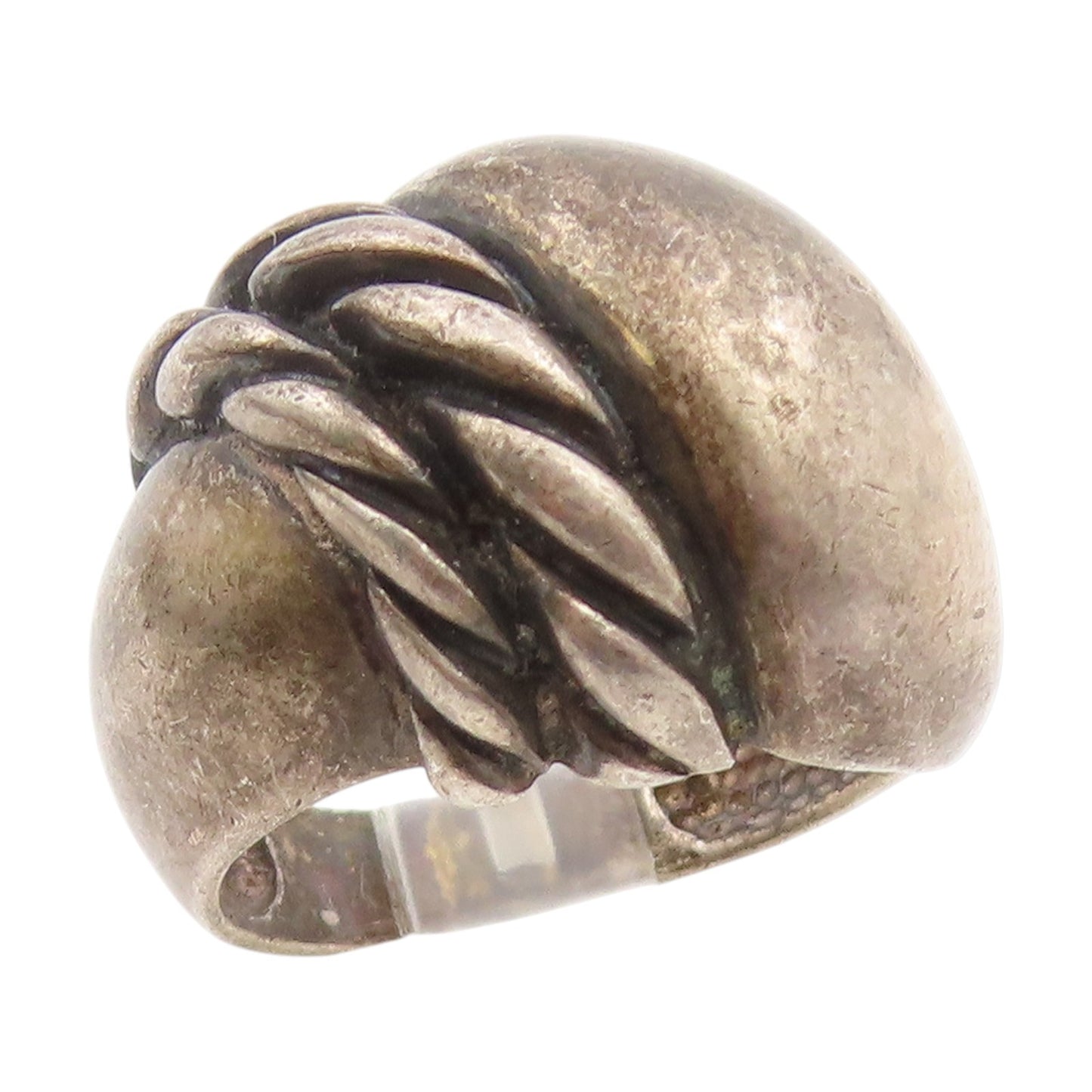 925 Sterling Silver Vintage Ring Modernist Braided Dome Band  Sz 7  RG34303