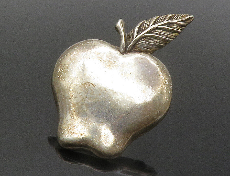 DE MATTEO 925 Sterling Silver  Vintage Apple Fruit Motif Brooch Pin  BP5467