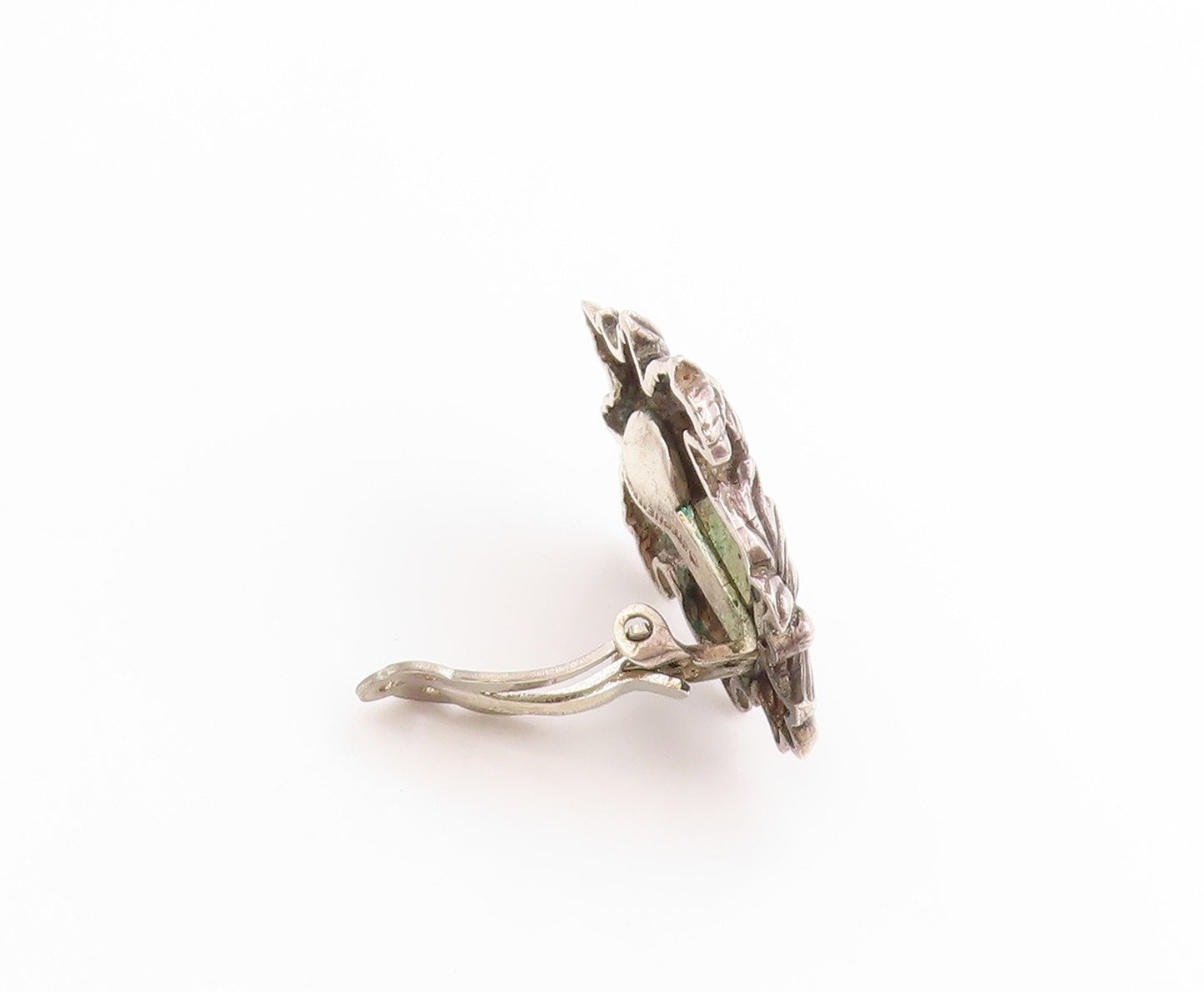 925 Sterling Silver Vintage Earrings STEPHEN DWECK Etched Floral Leaves  EG13665