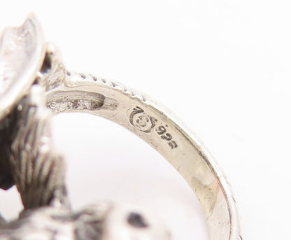 925 Sterling Silver Vintage Ring Textured Gothic Dragon Band  Sz 5  RG34045