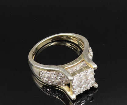 925 Silver  Vintage Sparkly Multi Stone Cubic Zirconia Ring Sz 10  RG25412