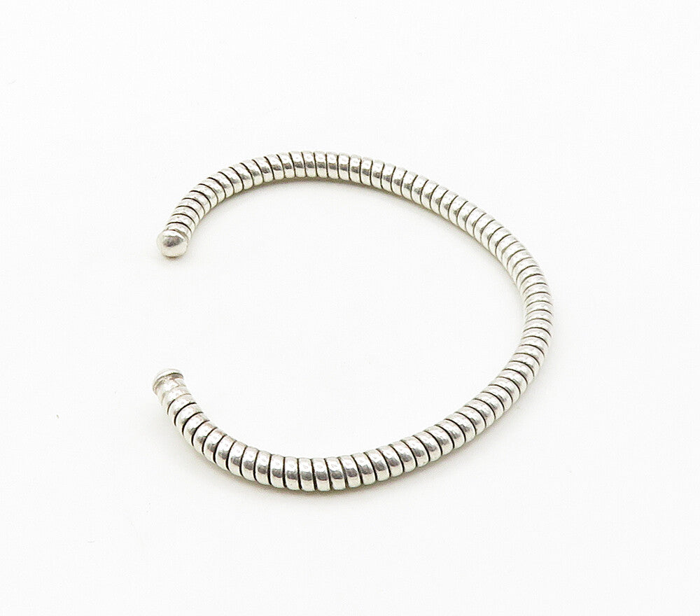 925 Sterling Silver   Vintage Shiny Petite Twist Cuff Bracelet  BT6395