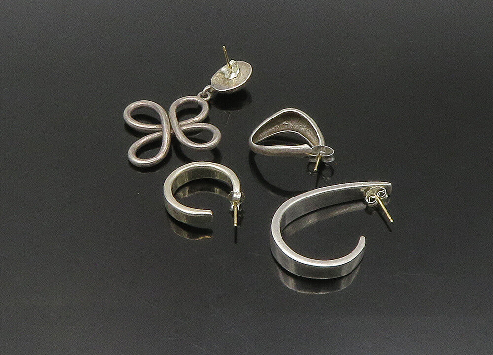 DESIGNER 925 Silver & 14K GOLD  Vintage Shiny Lot Single Earrings  EG11334