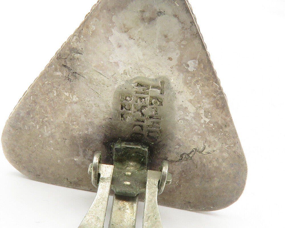 MEXICO 925 Sterling Silver  Vintage Triangle Twist Non Pierce Earrings  EG8799