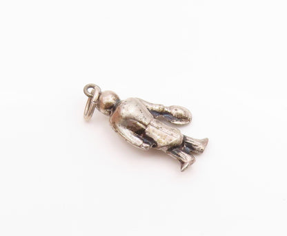 925 Sterling Silver  Vintage Petite Man In Suit With Hat Pendant  PT17956