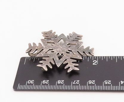 925 Sterling Silver Vintage Brooch MEXICO Winter Wonderland Snowflake   BP12081