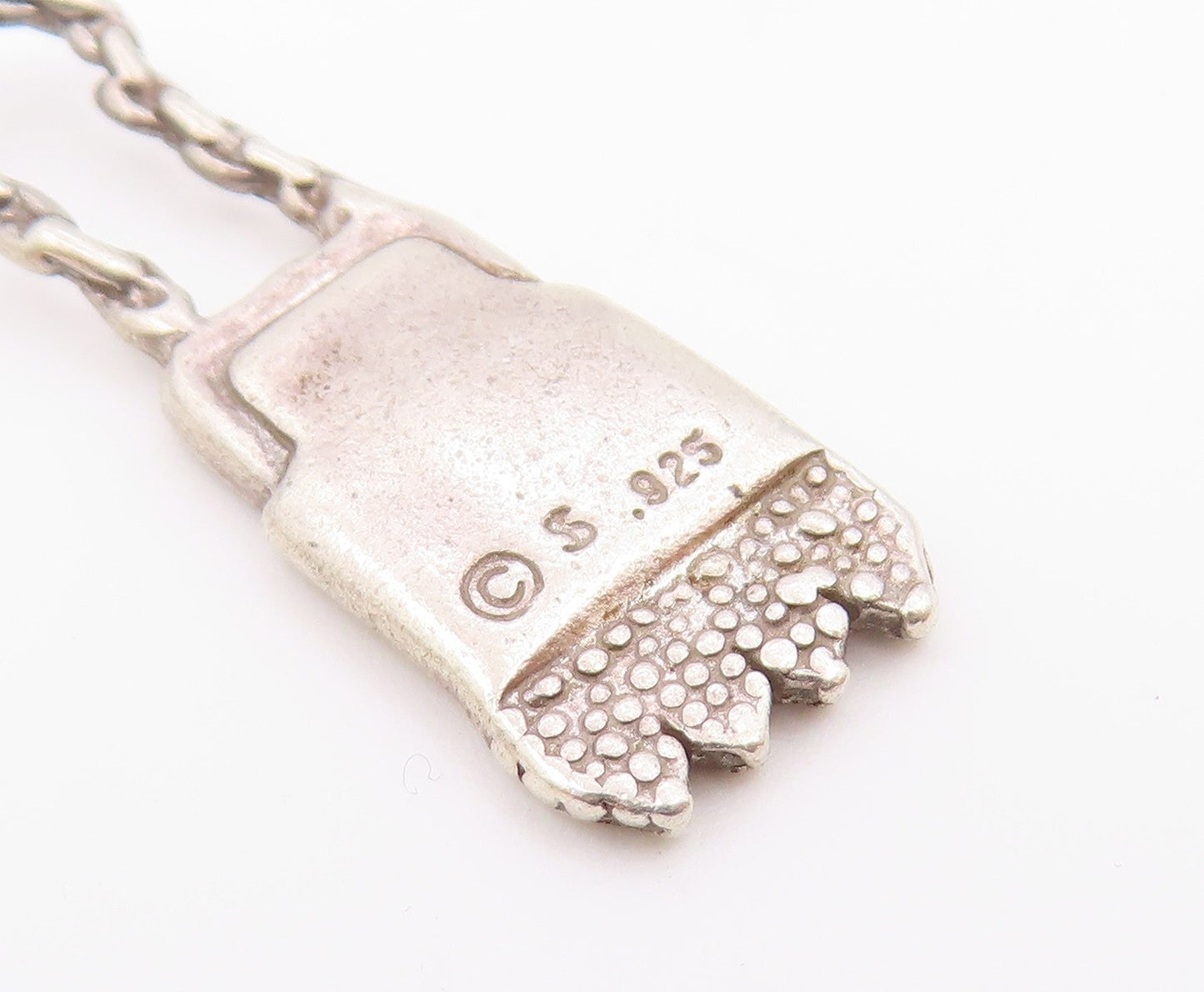 925 Sterling Silver  Vintage Shiny Petite Hand Bag Motif Pendant  PT18795