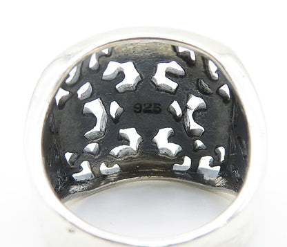 925 Sterling Silver  Marcasite Open Floral Vine Cocktail Ring Sz 7.5  RG8485