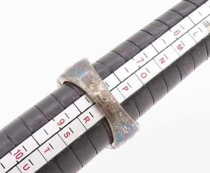 925 Sterling Silver Vintage Ring Smoky Quartz Basket Weave Band  Sz 8  RG36557