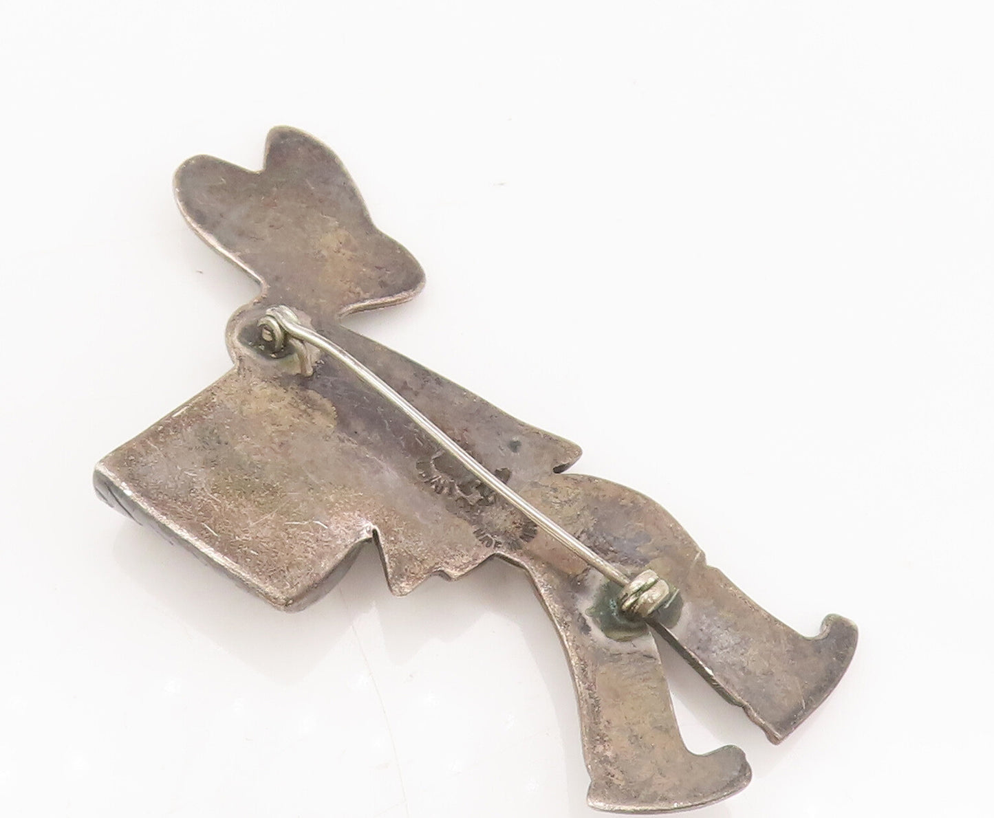 LOS CASTILLO TACO 925 Silver  Vintage Antique Walking Boy Brooch Pin  BP10305