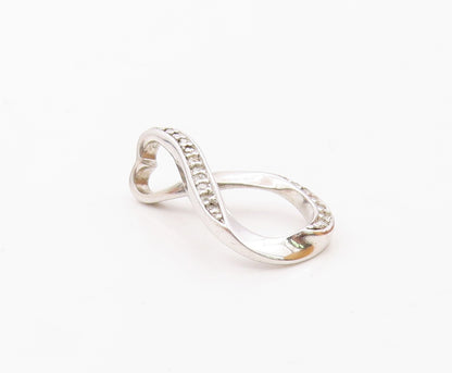925 Sterling Silver  Vintage Shiny Genuine Diamonds Tear Drop Pendant  PT16610
