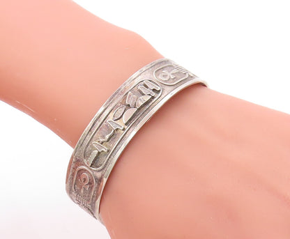 925 Sterling Silver Vintage Bracelet MIDDLE EAST Cartouche Design Cuff   BT10953