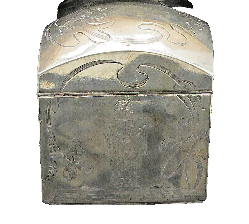 RUSSIA Solid Silver Vintage Antique Large Trinket Heavy Jewelry Box   TR2895