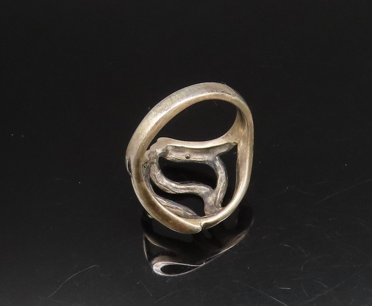 925 Sterling Silver  Vintage Openwork Swirl Dome Ring Sz 5.75  RG26071