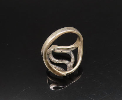 925 Sterling Silver  Vintage Openwork Swirl Dome Ring Sz 5.75  RG26071