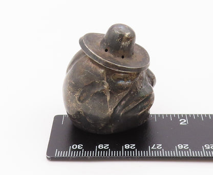 MEXICO 925 Sterling Silver Vintage Antique Puffy Man Salt Shaker  TR2970