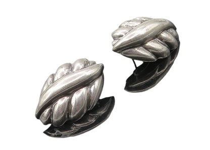 CHARLES KRYPELL 925 Silver & 14K GOLD  Vintage Fluted Drop Earrings  EG5080