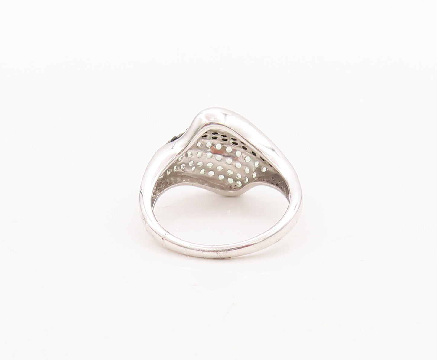 925 Sterling Silver Vintage Ring Modernist Spinel & Topaz Inlay  Sz 7  RG29597