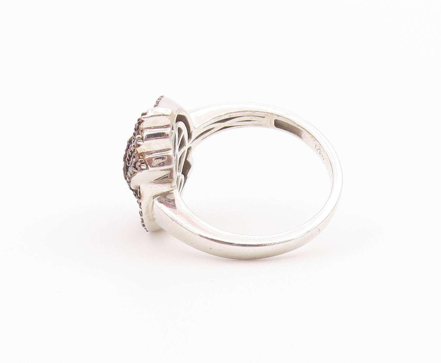 925 Sterling Silver Vintage Ring D'JOY Real Diamonds Knot Band  Sz 10  RG36435