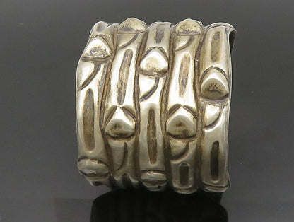 MEXICO 925 Sterling Silver  Vintage Modernist Wide Cuff Bracelet  BT9372