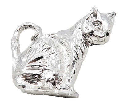 925 Sterling Silver  Vintage Shiny Petite Sitting Cat Motif Pendant  PT7795
