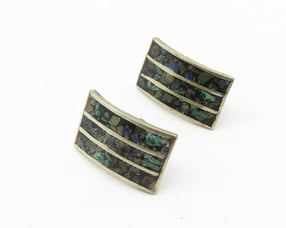 MEXICO 925 Sterling Silver   Vintage Turquoise Non Pierce Earrings  EG5734