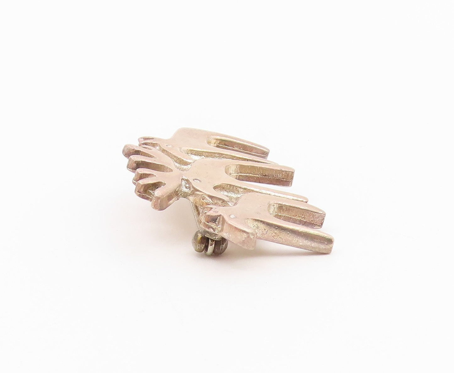 MEXICO 925 Sterling Silver  Vintage Dark Tone Triple Moose Brooch Pin  BP5005