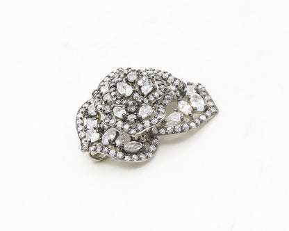 925 Sterling Silver  Sparkling Cubic Zirconia Flower Motif Pendant  PT14060