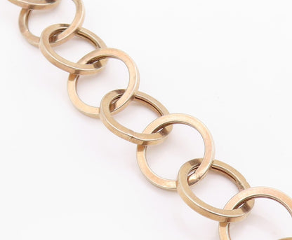 925 Sterling Silver Vintage Necklace Gold Plated Interlinked Cutout Rings NE4432