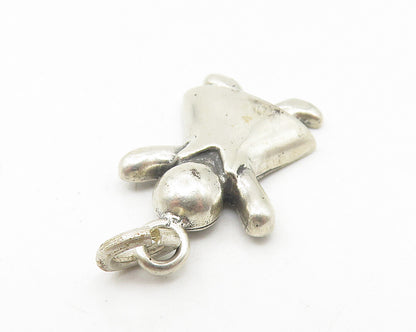 925 Sterling Silver  Vintage Dark Tone Girl In Dress Motif Pendant  PT8900