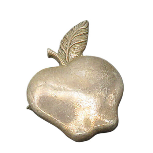 925 Sterling Silver  Vintage Dark Tone Smooth Apple Fruit Brooch Pin  BP8045