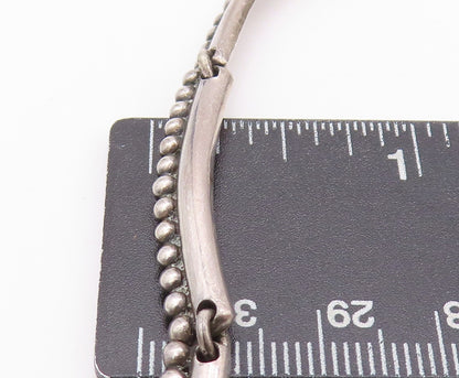 925 Sterling Silver Vintage Necklace Featuring Scalloped & Bead Design NE4542