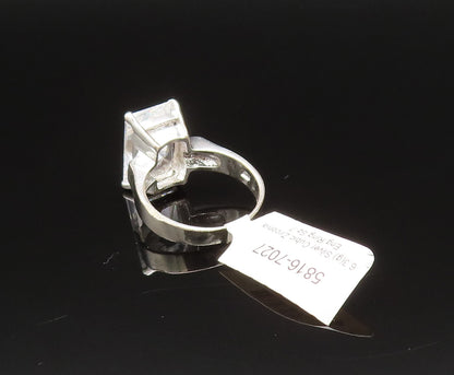 925 Silver  Vintage Minimalist Rectangle Cubic Zirconia Ring Sz 7.5  RG25501
