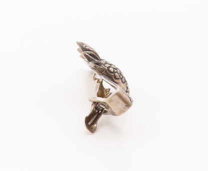 925 Silver  Vintage Etched Pattern Dotted Fire Love Heart Tie Clip  TR3349