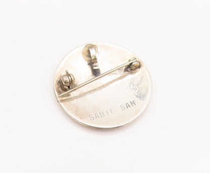 925 Sterling Silver Vintage Brooch Pin SADIE SAM NAVAJO Carved Tall Man  BP10964