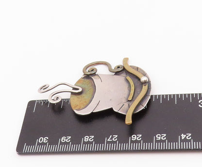 925 Sterling Silver Vintage Brooch GARDELLA Steaming Hot Coffee Cup  BP11663