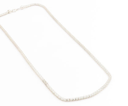925 Sterling Silver Vintage Necklace Modernist Solid Coiled Rope Chain  NE4794
