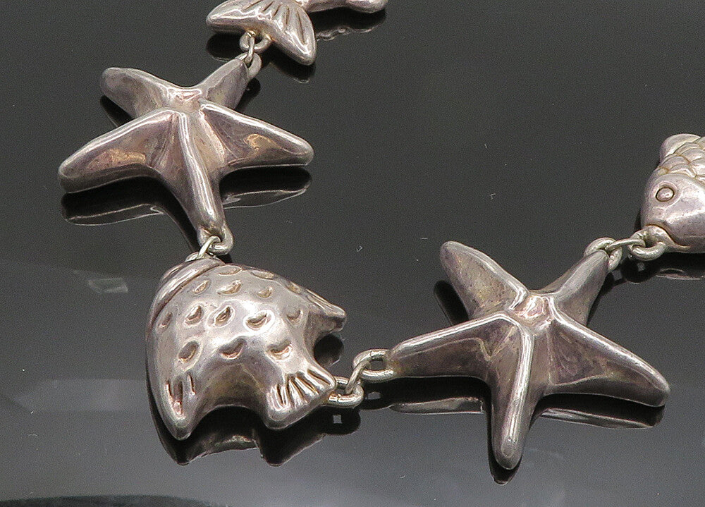 FREDERIC JEAN DUCLOS 925 Silver Sterling Vintage Ocean Theme Necklace NE3340