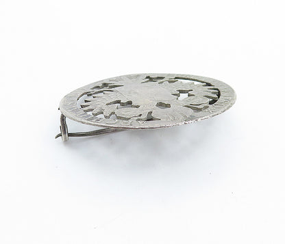 925 Sterling Silver  Vintage Antique Austrian Coin Emblem Brooch Pin  BP2434