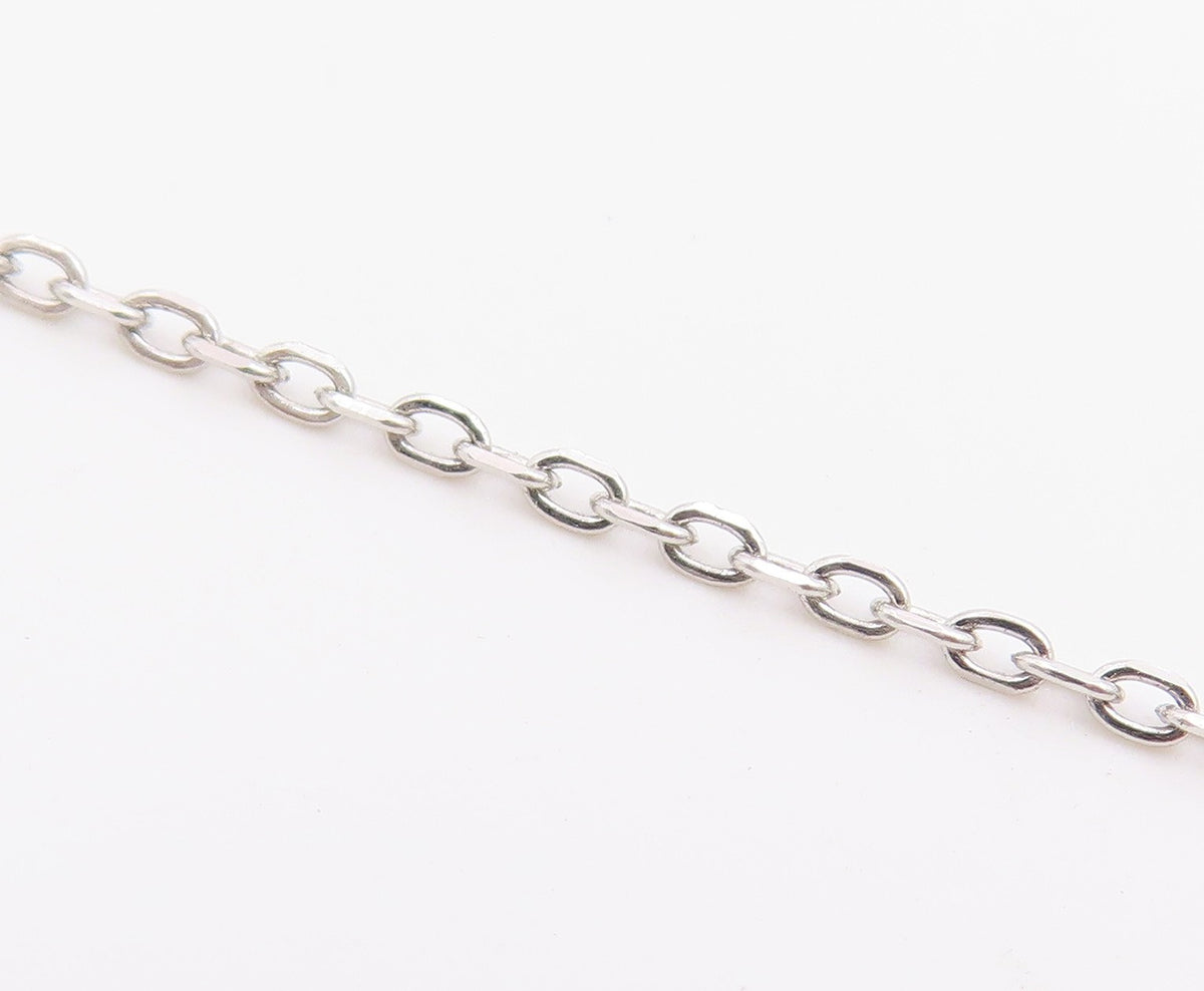 925 Sterling Silver Vintage Necklace Mother Of Pearl Halo CZ Virgin Mary  NE4902
