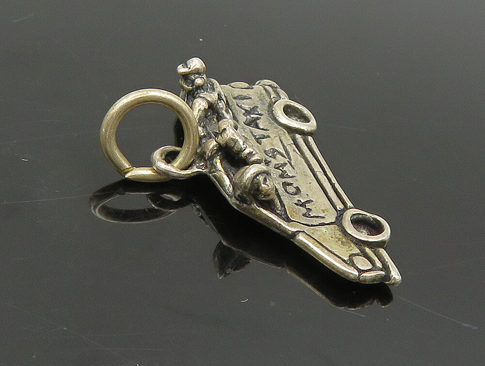 925 Sterling Silver  Vintage Sculpted Mom's Taxi Charm Pendant  PT20135