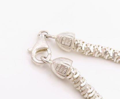 925 Sterling Silver Vintage Necklace Modernist Solid Coiled Rope Chain  NE4794
