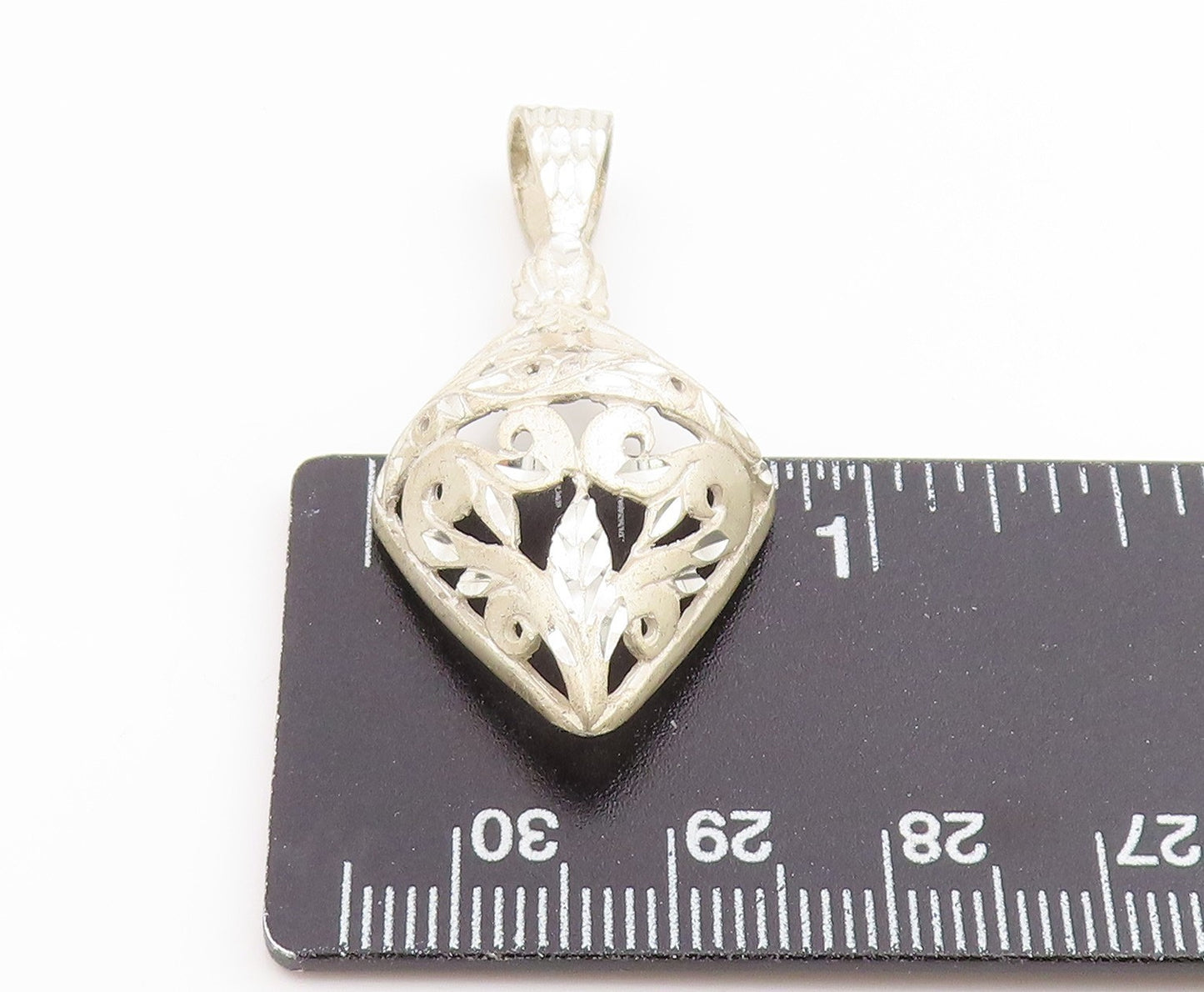 925 Sterling Silver Vintage Pendant Intricate Openwork Scroll Locket  PT25961