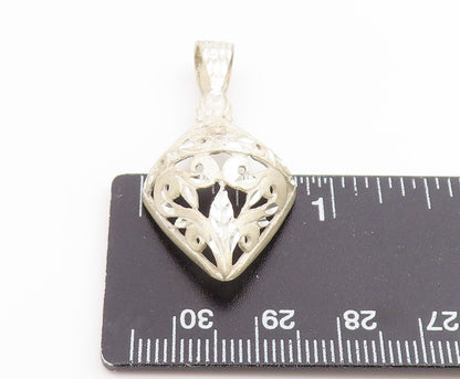 925 Sterling Silver Vintage Pendant Intricate Openwork Scroll Locket  PT25961