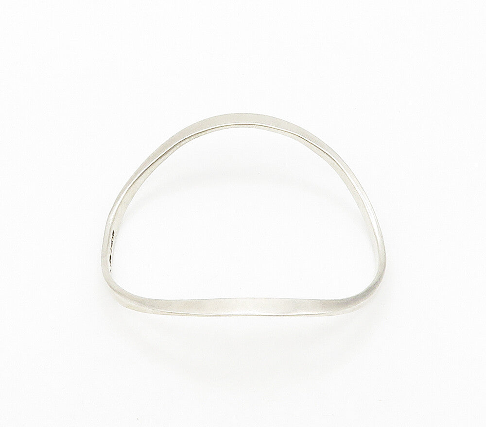 MEXICO 925 Sterling Silver  Vintage Smooth Curved Bangle Bracelet  BT6234