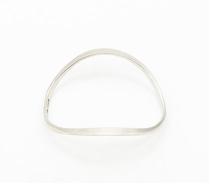 MEXICO 925 Sterling Silver  Vintage Smooth Curved Bangle Bracelet  BT6234