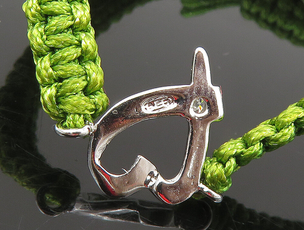 925 Silver  Cubic Zirconia Love Heart Adjustable Friendship Bracelet  BT1073