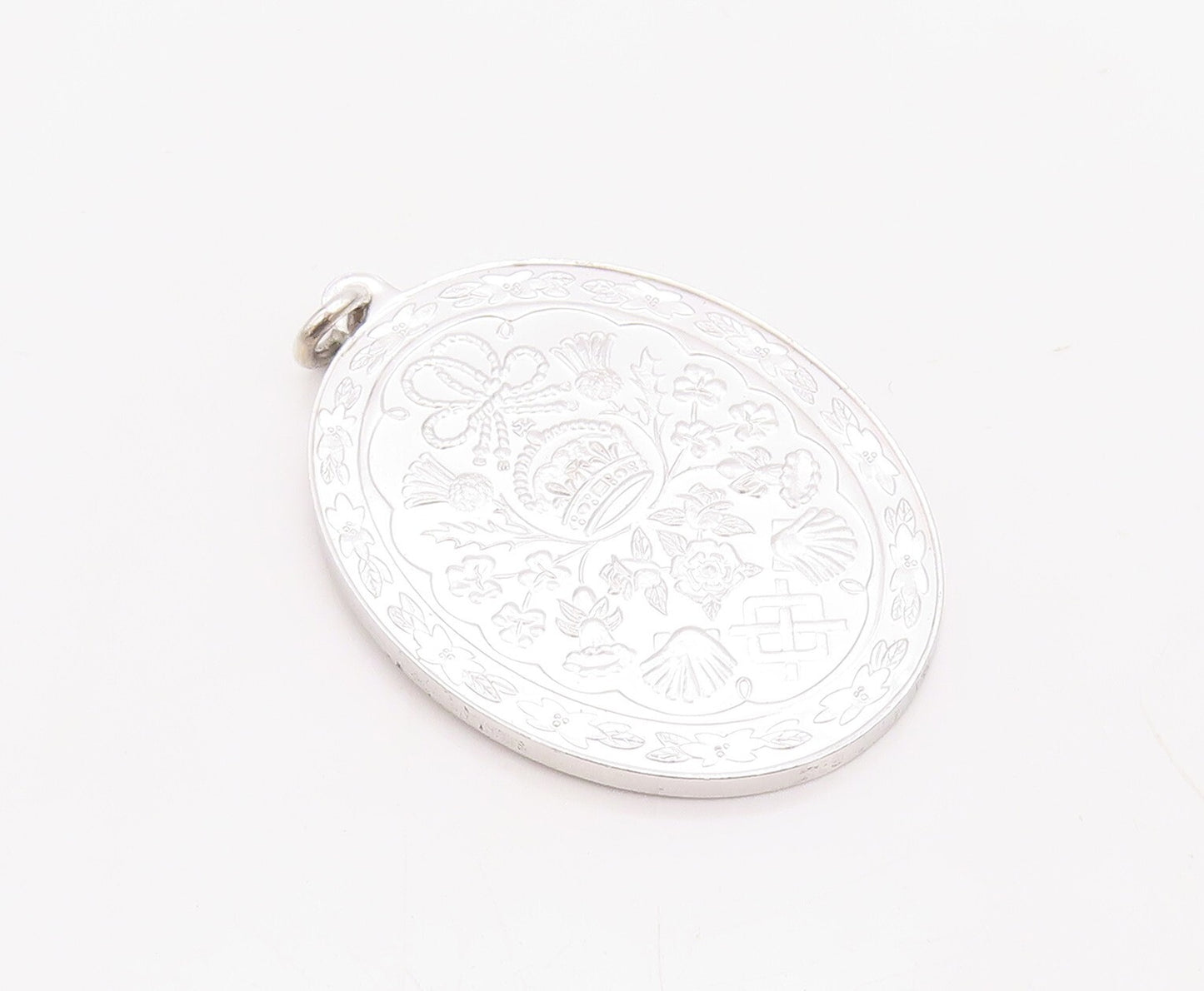 925 Sterling Silver Vintage Pendant Prince Charles Princess Dianna Coin  PT23537