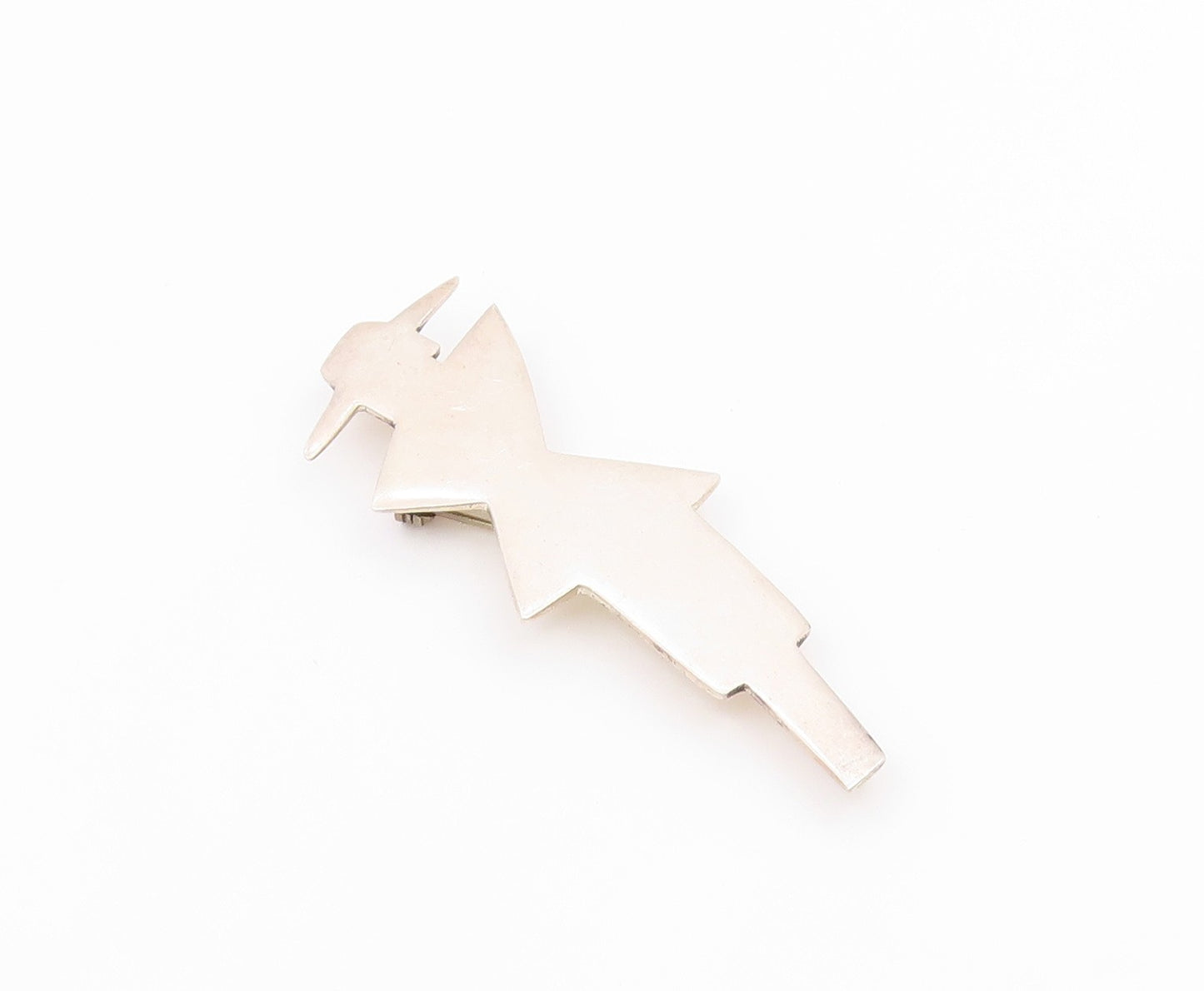 MEXICO 925 Sterling Silver  Vintage Shiny Woman Silhouette Brooch Pin  BP7269