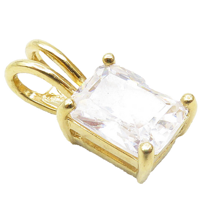 ROSS SIMON 925 Silver  Petite Cubic Zirconia Gold Plated Drop Pendant  PT7543